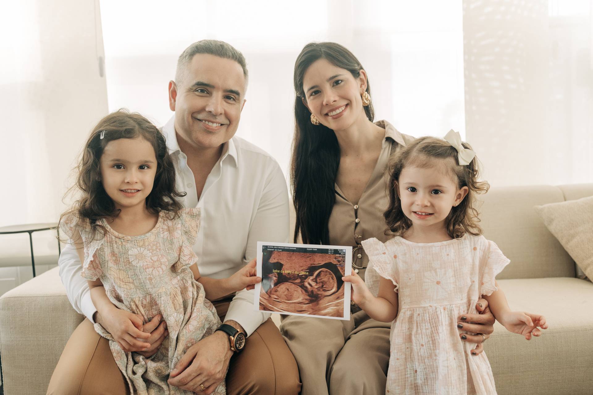 Família descansada e feliz